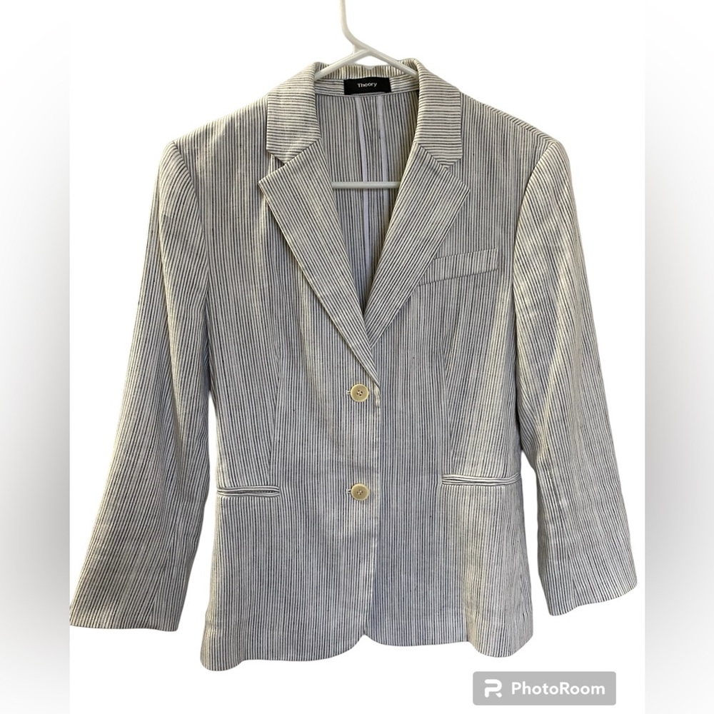 Theory Women’s Linen Striped Blazer/Jacket Size 6
